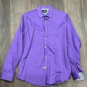 Penguin By Munsingwear Men’s Purple  Slim Fit Button Down Size 15.5 34/35
